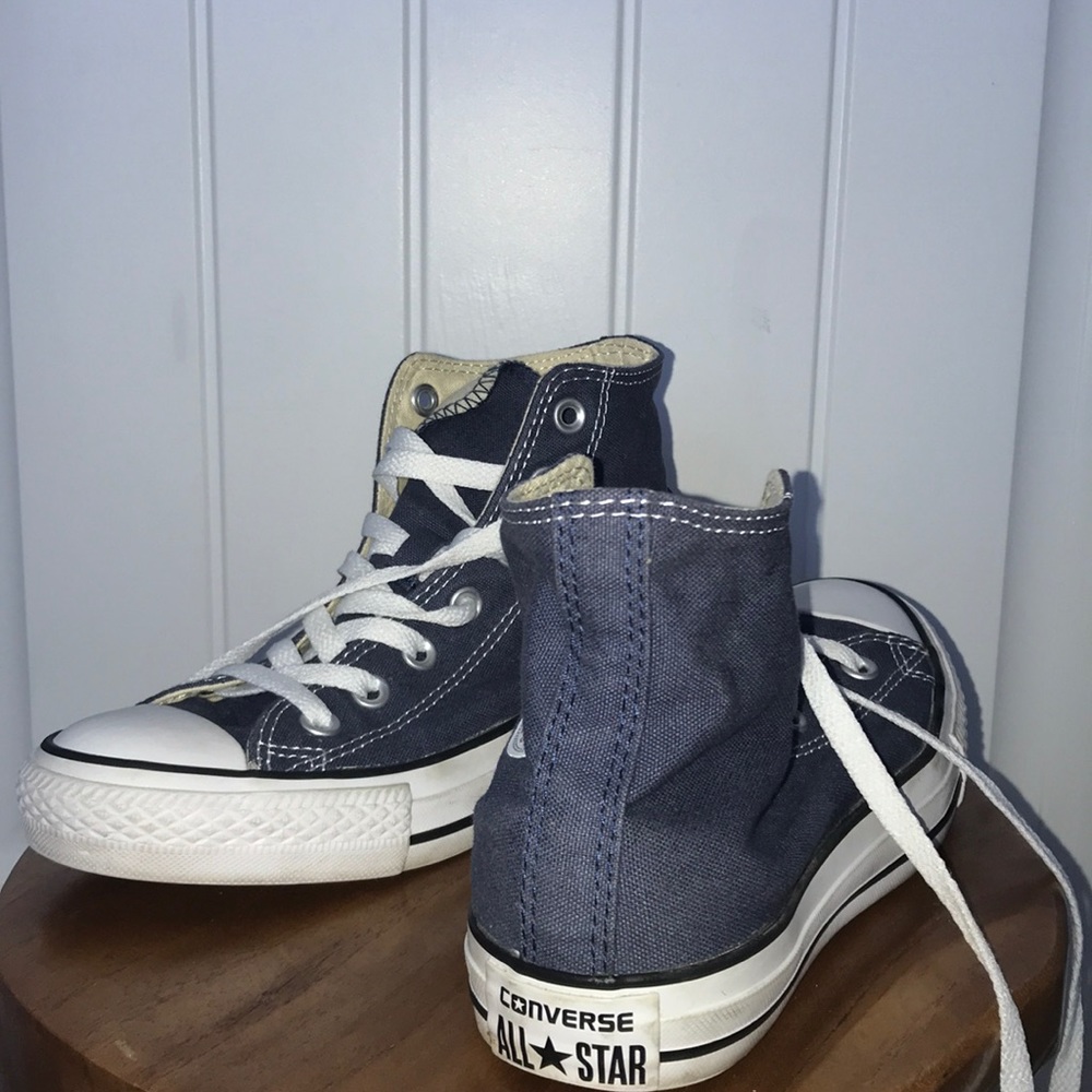 Navy Blue High Top Converse